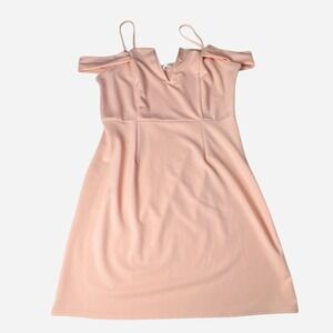 Available by Angela Fashion Pink Off-Shoulder Bodycon Soft Glam Dress Size L